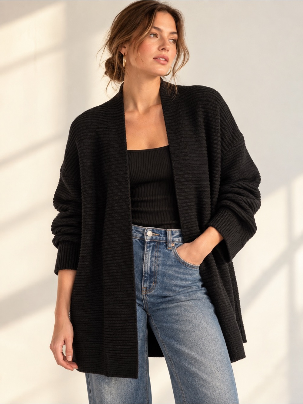 Vince Ribbed Cotton Blend Cardi